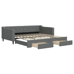 vidaXL Lit de jour avec gigogne et tiroirs sans matelas 100x200 cm
