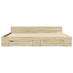 vidaXL Cadre de lit avec tiroirs sans matelas chêne sonoma 200x200 cm