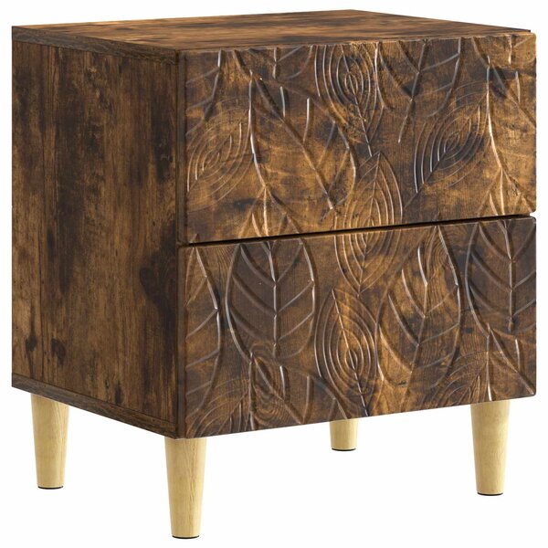 vidaXL Table de chevet Chêne fumé 43 x 34 5 x 48 cm Bois d'ingénierie
