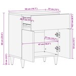 vidaXL Table de chevet 50x33x60 cm en bois solide de manguier