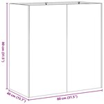 vidaXL Jardinière vert olive 80x40x80 cm acier laminé à froid