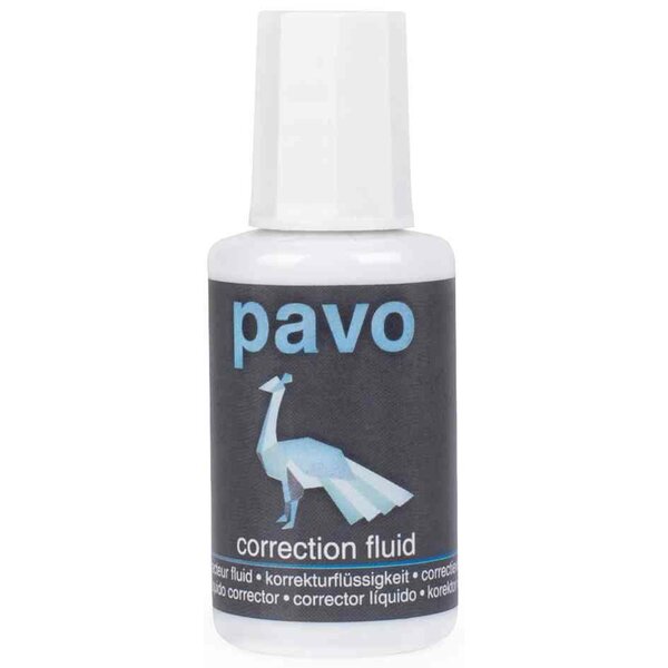 Flacon 20ml correcteur liquide blanc avec pinceau pavo