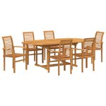 vidaXL Ensemble de salle à manger pour jardin 7 Pièces Marron