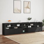vidaXL Buffet avec lumières LED noir 283x37x67 cm