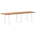 vidaXL Table à manger avec bord naturel 280x80x74 cm bois massif chêne