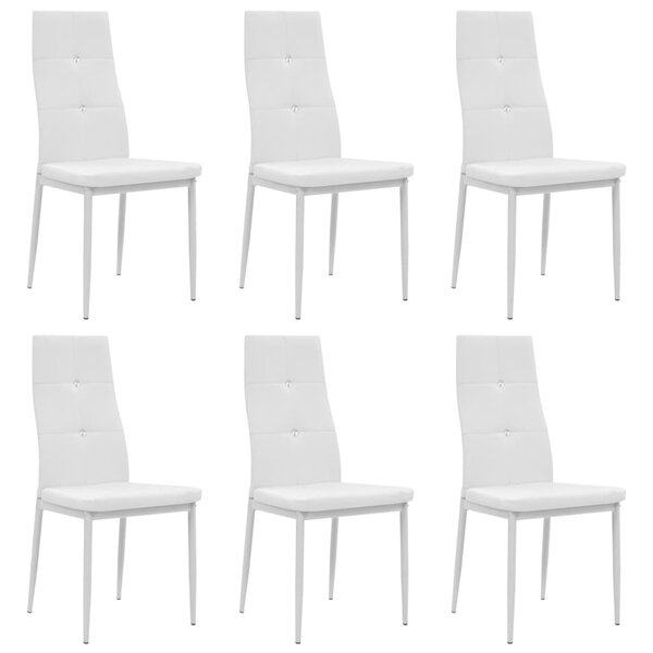 vidaXL Chaises à manger lot de 6 blanc similicuir