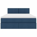 vidaXL Lit avec rangement et matelas Bleu 140 x 200 cm Velours