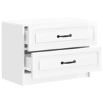 vidaXL Cabinet de chevet Blanc brillant 62 x 34 5 x 44 5 cm