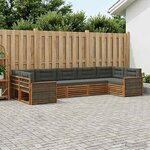vidaXL Ensemble de canapés d'extérieur 7 pc Naturel et Anthracite
