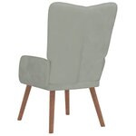 vidaXL Chaise de relaxation Gris clair Velours