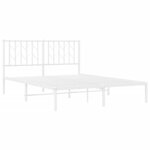 vidaXL Cadre de lit métal sans matelas et tête de lit blanc 135x190 cm