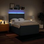 vidaXL Sommier à lattes de lit avec matelas Bleu 140x200 cm Tissu