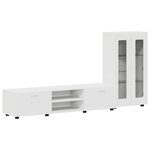 vidaXL Ensemble meuble TV avec tiroir FLORIN Blanc Bois d'ingénierie