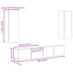 vidaXL Ensemble de meuble TV mural en bois vieilli - 4 pièces