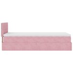 vidaXL Cadre de lit ottoman avec matelas rose 100x200 cm velours