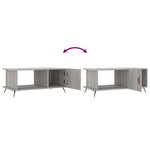 vidaXL Table basse sonoma gris 90x50x40 cm bois d'ingénierie