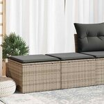 vidaXL Salon de jardin 2 Pièces avec coussins gris résine tressée acacia