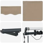 vidaXL Auvent Rétractable with Beige 400 × 350 cm tissu