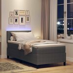 vidaXL Lit à ressort LED Gris clair et blanc 100 x 200 cm