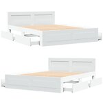 vidaXL Cadre de lit avec tête de lit sans matelas blanc 150x200 cm