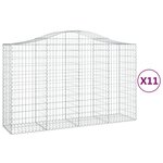 vidaXL Paniers à gabions arqués 11 Pièces 200x50x120/140 cm Fer galvanisé
