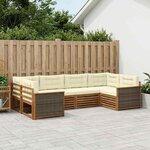 vidaXL Ensemble de canapés d'extérieur 6 pc Naturel et Crème