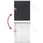 vidaXL Store de Fenêtre avec des rideaux Autre Noir 100 x 130 cm Aluminium
