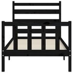 vidaXL Cadre de lit sans matelas noir bois de pin massif