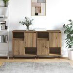vidaXL Buffets 2 Pièces chêne artisanal