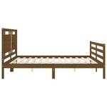 vidaXL Cadre de lit sans matelas marron miel 200x200 cm bois massif