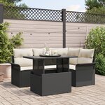 vidaXL Ensemble de canapé de jardin 5 pièces avec coussins rattan poly noir