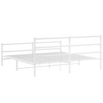 vidaXL Cadre de lit métal avec tête de lit/pied de lit blanc 193x203cm