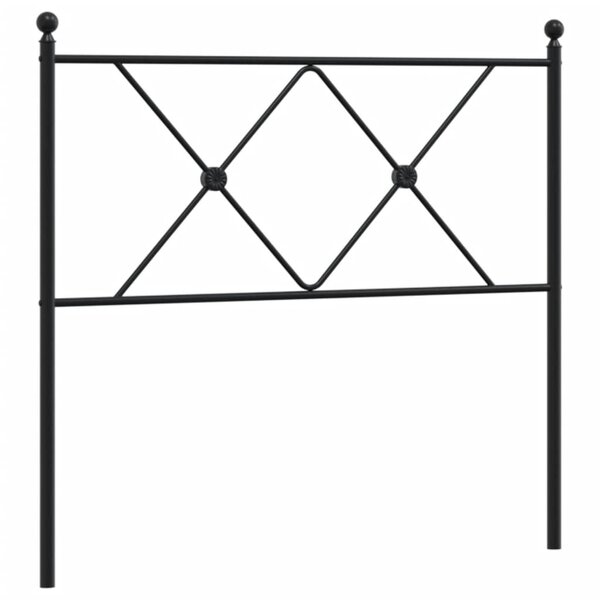 vidaXL Tête de lit métal noir 90 cm