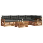 vidaXL Ensemble de canapés d'extérieur 6 Pièces Naturel et Anthracite
