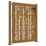 vidaXL Portail de jardin 105x130 cm acier corten design de bambou