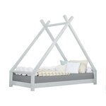 Lit tipi enfant TAHUKA 90 x 190 gris clair