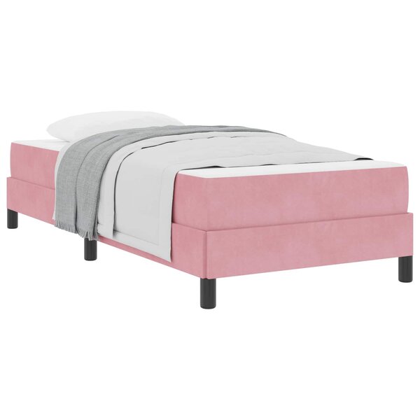 vidaXL Lit à ressorts avec matelas Rose 90 x 190 cm tissu