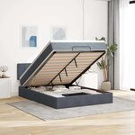 vidaXL Cadre de lit ottoman avec matelas gris foncé 140x190 cm velours