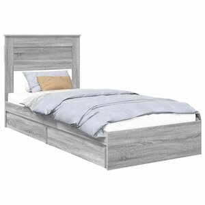 vidaXL Lit de Rangement Gris Sonoma 90 x 190 cm Bois d'ingénierie
