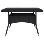 vidaXL Ensemble à Manger de jardin 9 Pièces Résine tressée et verre Noir