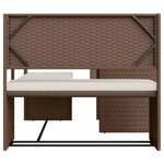 vidaXL Canapé de jardin avec table et coussins en forme de L marron