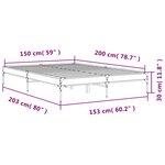 vidaXL Cadre de lit sans matelas chêne fumé 150x200 cm