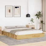 vidaXL Cadre de lit sans matelas 160x200 cm bois massif de chêne