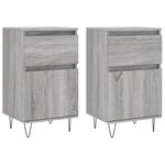vidaXL Buffets 2 Pièces sonoma gris 40x35x70 cm bois d'ingénierie