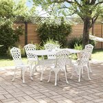 vidaXL Ensemble de salle à manger pour jardin 7 Pièces Blanc Aluminium