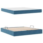 vidaXL Lit avec rangement et matelas Bleu foncé 180 x 200 cm Velours