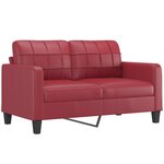 vidaXL Canapé à 2 places Rouge bordeaux 140 cm Similicuir