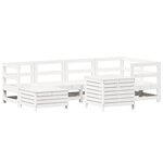vidaXL Salon de jardin 7 Pièces blanc bois de pin massif