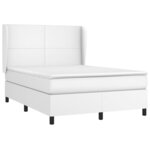 vidaXL Sommier à lattes de lit avec matelas Blanc 140x190cm Similicuir