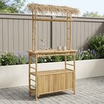vidaXL Table de bar extérieure Naturel 110 x 50 x 209 cm Bambou